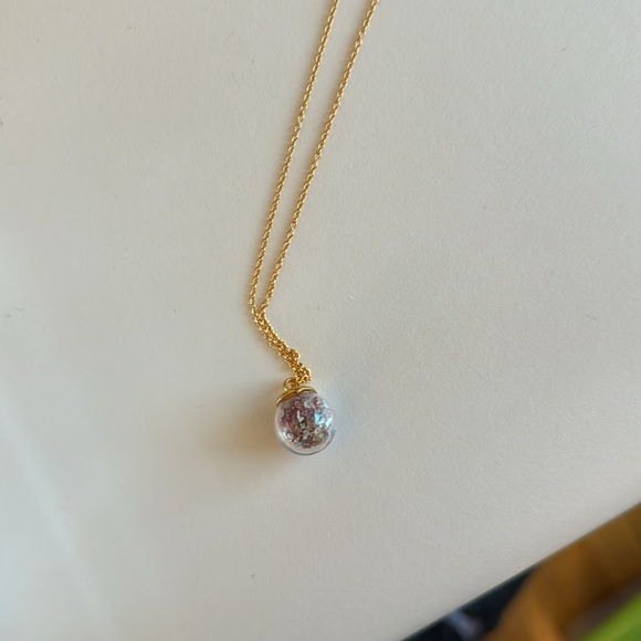 Catherine Weitzman Jewelry - Long Gold Tone Chain w/ Small Clear Globe w/Stones - Picture 5 of 8